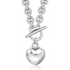 image:imageRossSimons Italian RhodiumPlated Heart Toggle NecklaceNo Gemstone