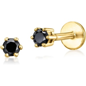 image:imagePure Collection by RossSimons 010 ct tw Black Diamond FlatBack Stud Earrings in 14kt Yellow Gold