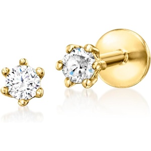 image:imagePure Collection by RossSimons 010 ct tw Diamond FlatBack Stud Earrings in 14kt Yellow Gold