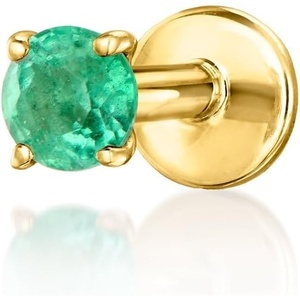 image:imagePure Collection by RossSimons 020 Carat Emerald Single FlatBack Stud Earring in 14kt Yellow Gold