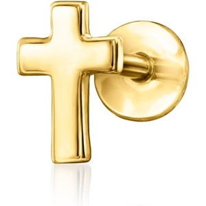 image:imagePure Collection by RossSimons 14kt Yellow Gold Cross Single FlatBack Stud Earring
