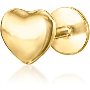 image:imagePure Collection by RossSimons 14kt Yellow Gold Single Heart FlatBack Stud Earring