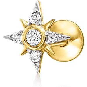 image:imagePure Collection by RossSimons Diamond Star Single FlatBack Stud Earring in 14kt Yellow Gold