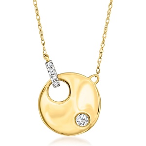 image:imageRossSimons 010 ct tw Diamond Circle Necklace in 14kt Yellow GoldDiamond