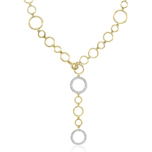 image:imageRossSimons 040 ct tw Diamond CircleLink Lariat Necklace in 18kt Gold Over SterlingDiamond