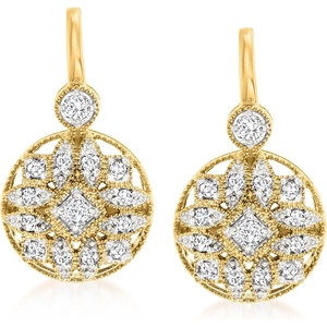 image:imageRossSimons 050 ct tw Diamond MultiShape Drop Earrings in 18kt Gold Over Sterling