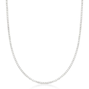 image:imageRossSimons 08mm 14kt White Gold BoxChain NecklaceNo Gemstone