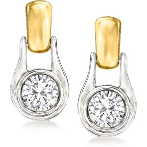 image:imageRossSimons 100 ct tw Diamond 2Tone Earrings