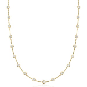 image:imageRossSimons 1000 ct tw BezelSet CZ Station Necklace in 18kt Gold Over SterlingCubic Zirconia