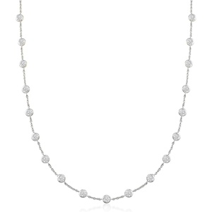 image:imageRossSimons 1000 ct tw BezelSet CZ Station Necklace in Sterling SilverCubic Zirconia