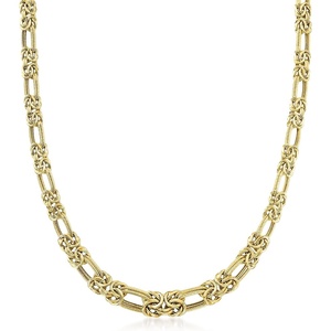 image:imageRossSimons 14kt Yellow Gold Flat Byzantine DoubleLink NecklaceNo Gemstone