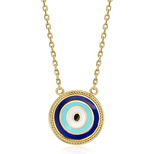 image:imageRossSimons 14kt Yellow GoldPlated Evil Eye Pendant Necklace With Multicolored Enamel 18 inches