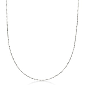 image:imageRossSimons 1mm 14kt White Gold WheatChain NecklaceNo Gemstone