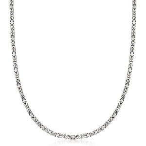 image:imageRossSimons 23mm Sterling Silver Square Byzantine NecklaceNo Gemstone