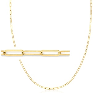 image:imageRossSimons 2In1 Italian 18kt Gold Over Sterling Paper Clip Link Necklace and Eyeglass Chain 30 inches