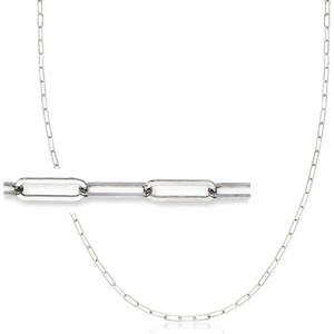 image:imageRossSimons 2In1 Italian Sterling Silver Paper Clip Link Necklace and Eyeglass Chain 30 inches