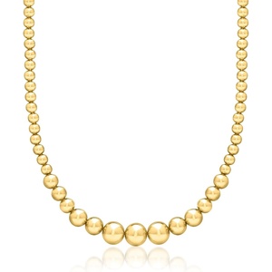 image:imageRossSimons 612mm 14kt Yellow GoldPlated Graduated Bead Necklace 18 inches