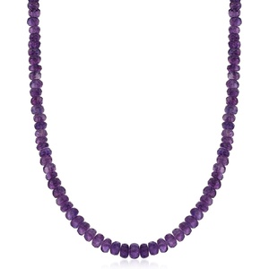 image:imageRossSimons Amethyst Bead Necklace With Sterling SilverAmethyst