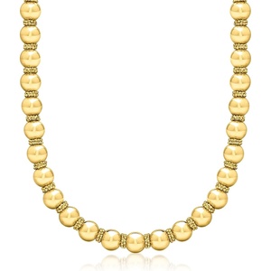 image:imageRossSimons Italian 12mm 14kt Yellow GoldPlated Bead Necklace 18 inches