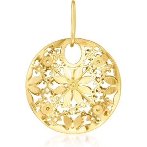 image:imageRossSimons Italian 14kt Yellow Gold Circle Flower Pendant