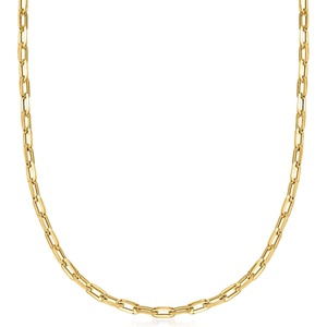 image:imageRossSimons Italian 14kt Yellow Gold Paper Clip Link NecklaceNo Gemstone