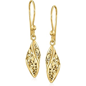 image:imageRossSimons Italian 14kt Yellow Gold Twisted Lace Drop Earrings