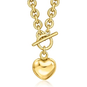 image:imageRossSimons Italian 14kt Yellow GoldPlated Heart Toggle NecklaceNo Gemstone