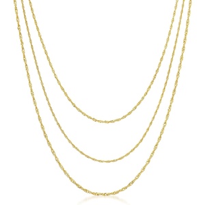 image:imageRossSimons Italian 18kt Gold Over Sterling 3Strand SingaporeChain Necklace 18 inches
