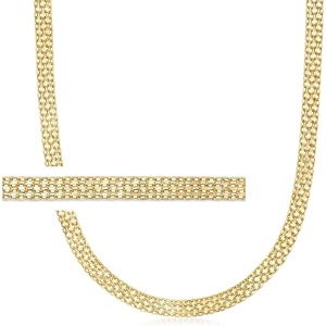 image:imageRossSimons Italian 18kt Yellow Gold BismarkLink NecklaceNo Gemstone