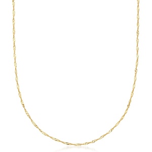 image:imageRossSimons Italian 18kt Yellow Gold DiamondCut SingaporeChain NecklaceNo Gemstone