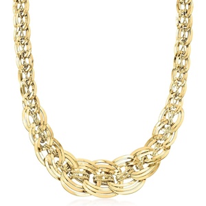 image:imageRossSimons Italian 18kt Yellow Gold InterlockingLink NecklaceNo Gemstone