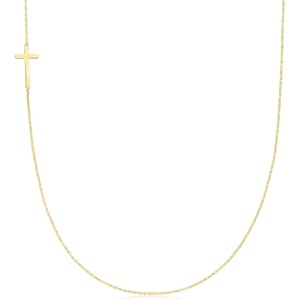 image:imageRossSimons Italian 18kt Yellow Gold Vertical Cross NecklaceNo Gemstone