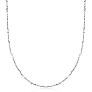 image:imageRossSimons Italian 1mm 14kt White Gold Twisted SparkleChain NecklaceNo Gemstone