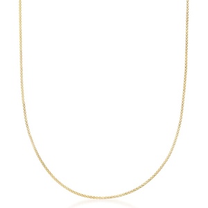 image:imageRossSimons Italian 1mm DiamondCut 14kt Yellow Gold Adjustable PopcornChain Necklace