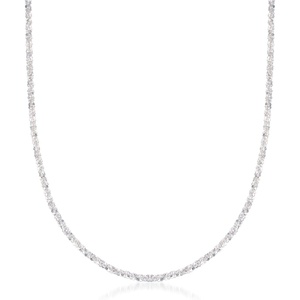 image:imageRossSimons Italian 2mm Sterling Silver CrisscrossChain NecklaceNo Gemstone