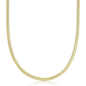 image:imageRossSimons Italian 4mm 14kt Yellow GoldPlated Flat SnakeChain Necklace 18 inches