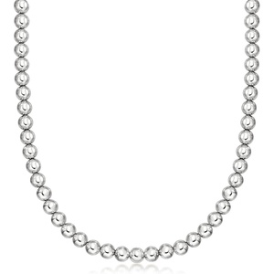image:imageRossSimons Italian 8mm Sterling Silver Bead NecklaceNo Gemstone