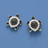 image:imageRossSimons 033 ct tw Black and White Diamond Turtle Earrings in Sterling Silver