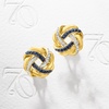 image:imageRossSimons 040 ct tw Sapphire and 10 ct tw Diamond Love Knot Earrings in 18kt Gold Over Sterling