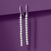 image:imageRossSimons 050 ct tw Diamond Linear Drop Earrings in Sterling Silver