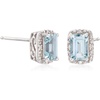 image:imageRossSimons 100 ct tw Aquamarine Stud Earrings With Diamond Accents in Sterling Silver