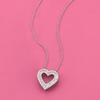 image:imageRossSimons 100 ct tw Baguette and Round Diamond Heart Pendant Necklace in Sterling SilverDiamond