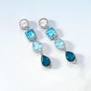 image:imageRossSimons 1040 ct tw Tonal Blue and White Topaz Drop Earrings in Sterling Silver
