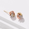 image:imageRossSimons 14kt TriColored Gold Love Knot Earrings