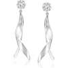 image:imageRossSimons 14kt White Gold Twisted Drop Earring Jackets