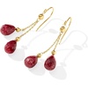 image:imageRossSimons 1500 ct tw Ruby and Bead Double Drop Earrings in 14kt Yellow Gold