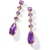 image:imageRossSimons 2640 ct tw Amethyst Drop Earrings in 18kt Gold Over Sterling