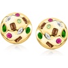 image:imageRossSimons 270 ct tw MultiGemstone Button Earrings in 18kt Gold Over Sterling