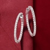 image:imageRossSimons 330 ct tw CZ InsideOutside Hoop Earrings in Sterling Silver
