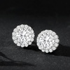 image:imageRossSimons 360 ct tw CZ Halo Stud Earrings in Sterling Silver